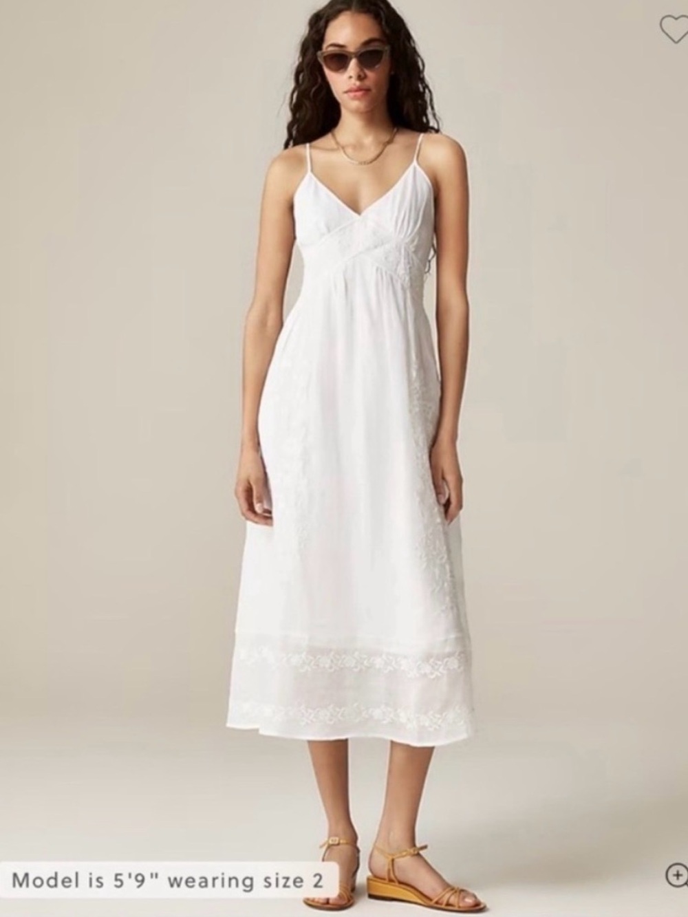 NWT J Crew Embroidered Midi Dress in Ramie White 10